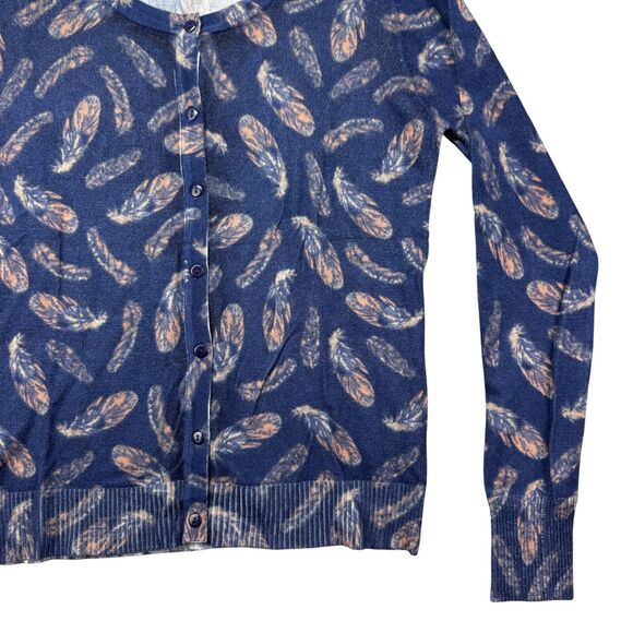 Miss Jolie London Sweater Womens Medium Blue Feather Knit Pullover Casual Granny - Picture 5 of 9